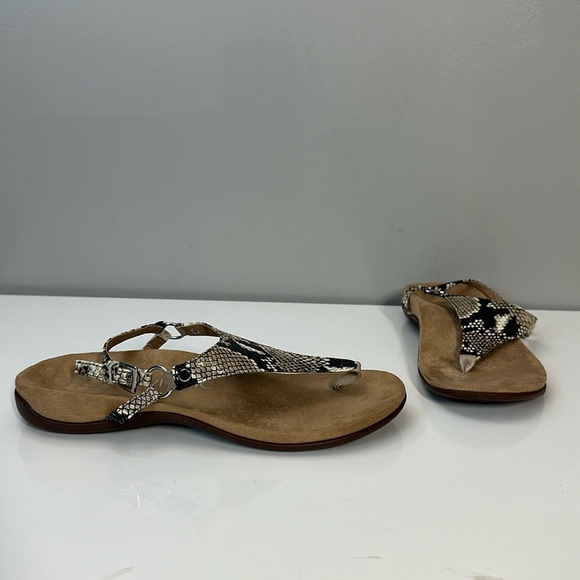 Vionic Kirra Natural Snake Thong Sandal Size 9 - Picture 1 of 15